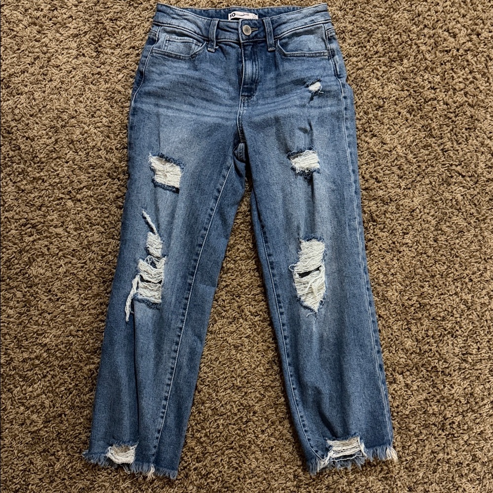 SO High Rise Distressed Blue Jeans